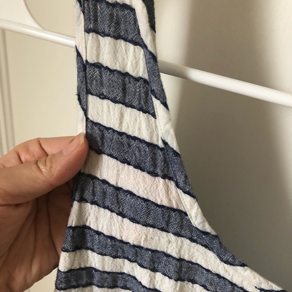 Madewell Blue White Striped Romper Medium M Beach Summer Spring - Picture 8 of 15